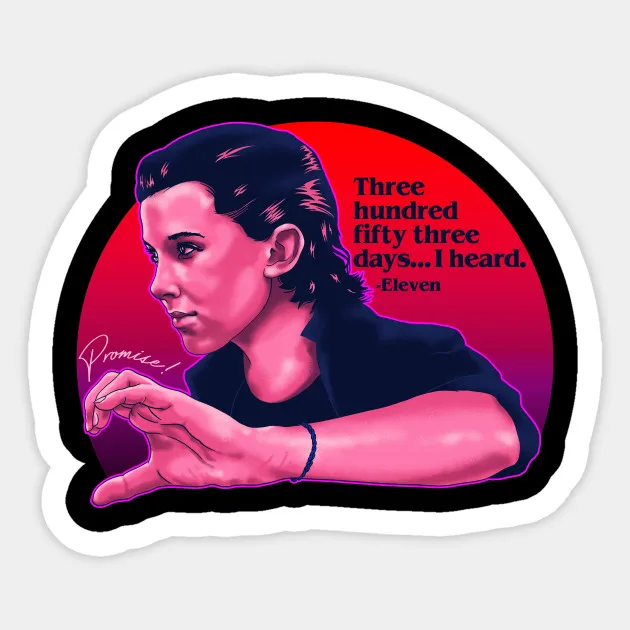 

1Pcs Stranger Things Eleven Loves You Sticker American TV Series For Luggage Motorcycle Laptop Skateboard Car