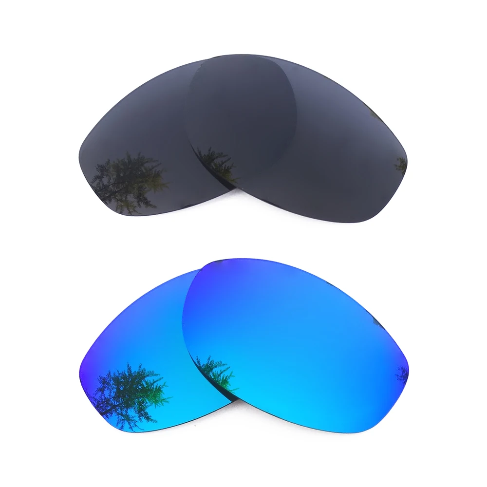 Black & Ice Blue Mirrored Polarized Replacement Lenses for X Metal XX ...