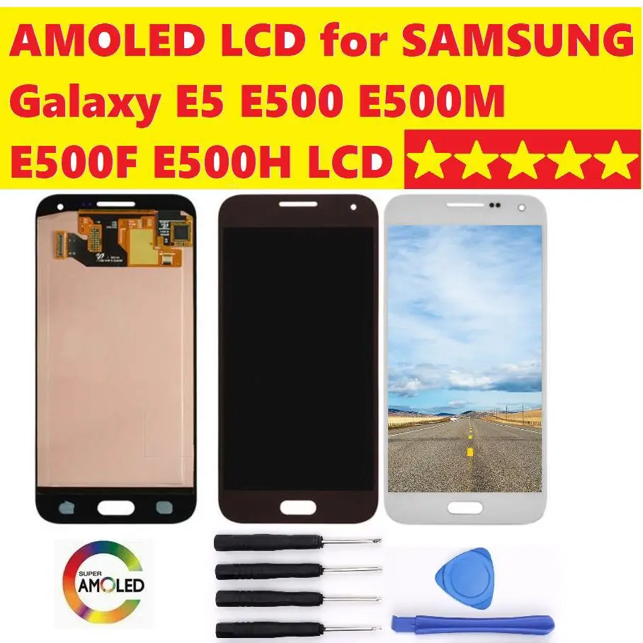 

5.0" AMOLED Display for SAMSUNG Galaxy E5 Display LCD Touch Screen Digitizer For Galaxy E5 E500 E500M E500F E500H LCD