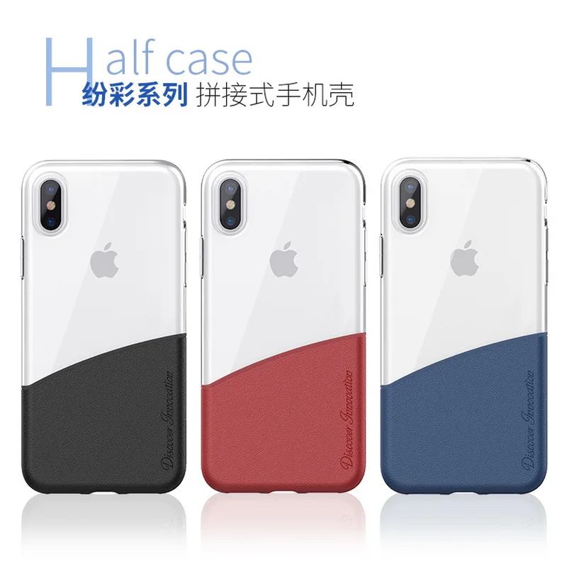 Transparent TPU and PC Case for Iphone x back cover Nillkin soft hard Half colorful cases case Iphonex shell |