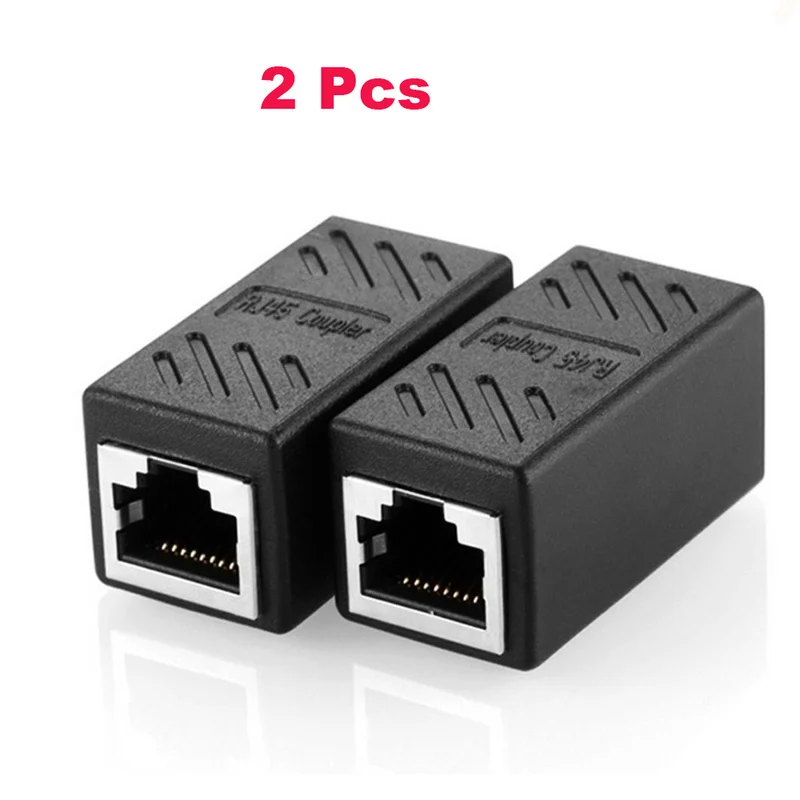 

2pc RJ45 Coupler ethernet cable coupler LAN connector inline Cat7/Cat6/Cat5e Ethernet Cable Extender Adapter Female to Female