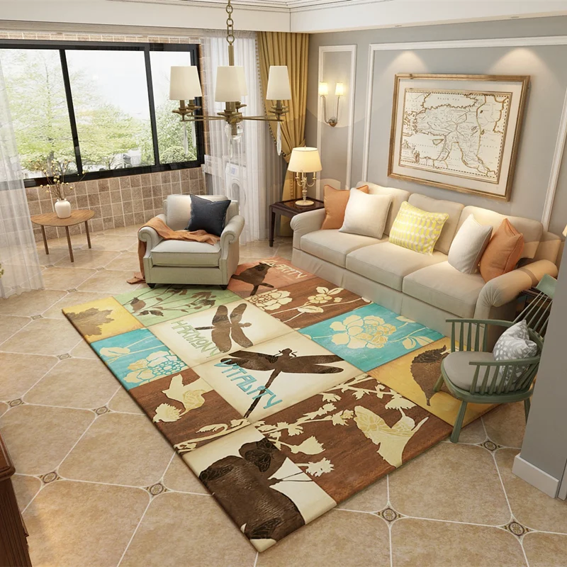 طاولة القهوة لغرفة المعيشة حصيرة أفخم نوم كاملة السرير بطانية مستطيلة بسيطة الحديثة البساط الراقية سميكة المرجان الصوف السجاد