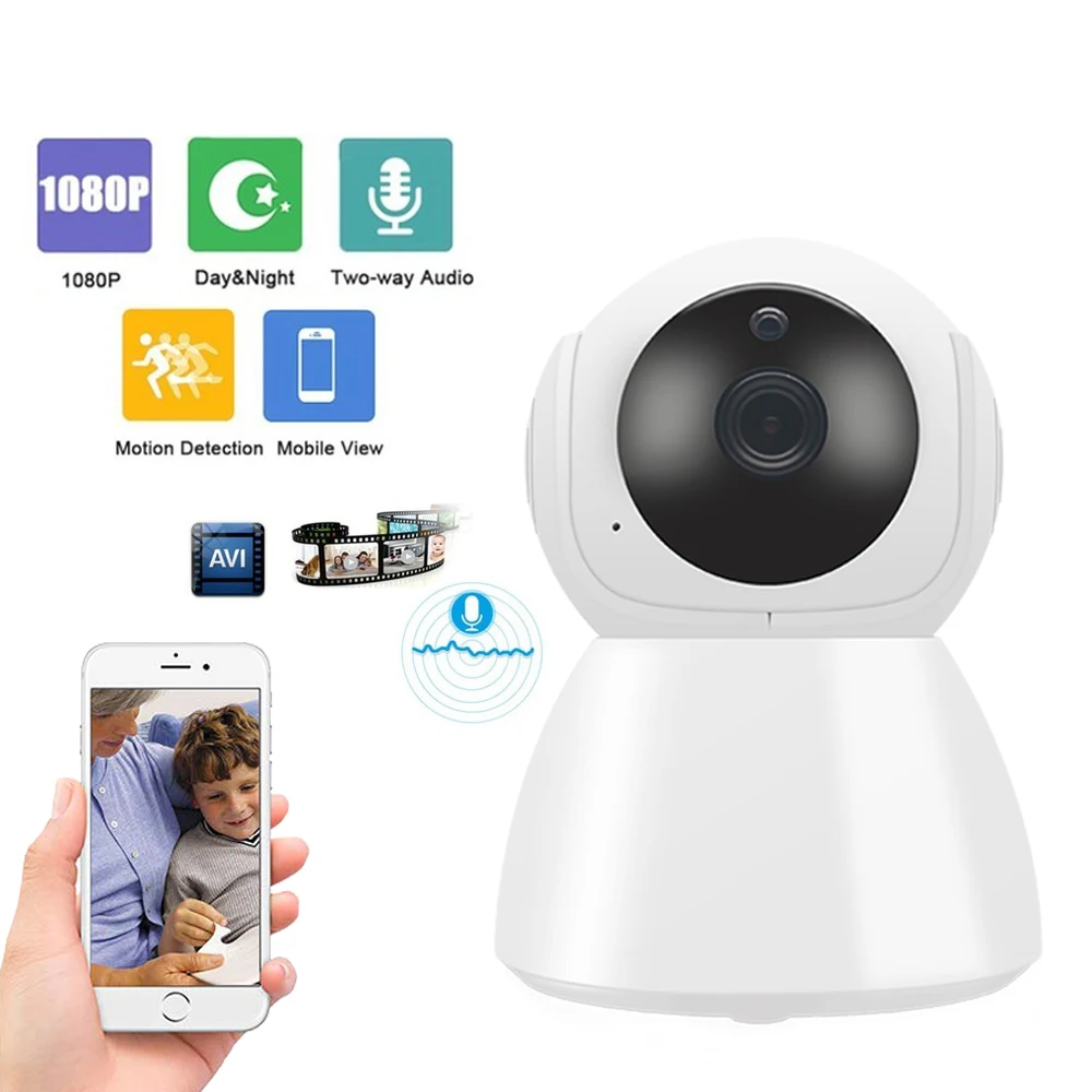 Ip камера для видеоняни и с поворотом на 360 градусов cctv Wifi ip 2Mp 1080P Full HD LAN порт ИК