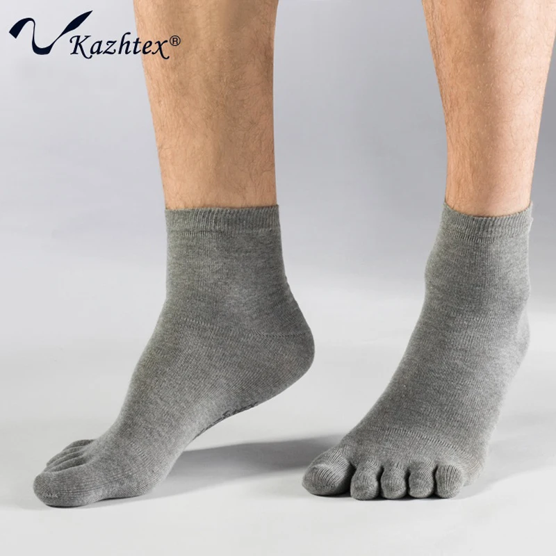 C314108 kazhtex الرجال الفضة الألياف للجراثيم تو الجوارب 5 أصابع الجوارب تنفس تلطيف منع البري بري 3 زوج/وحدة