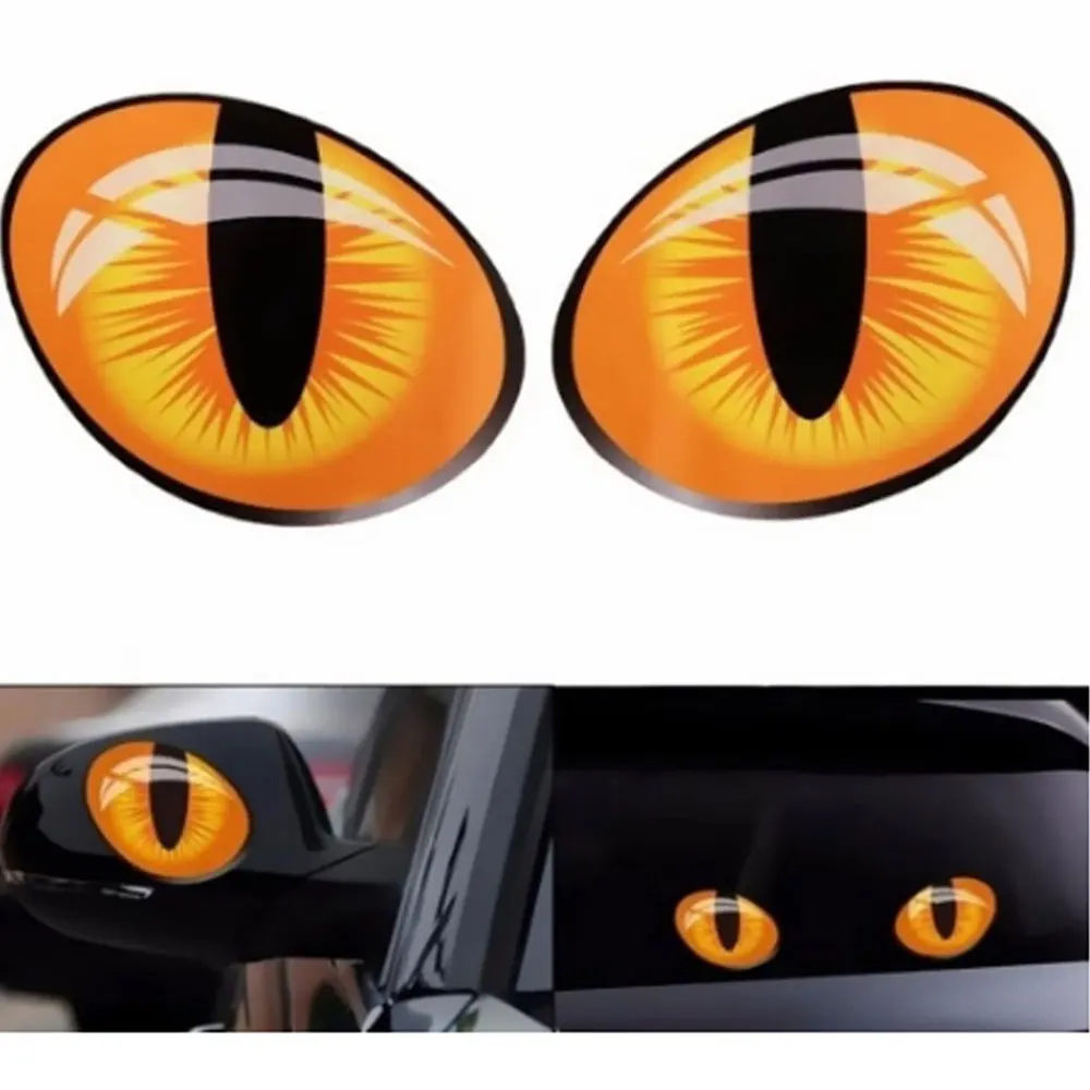 

1Pair Car Side Fender Eye Stickers Funny 3D Stereo Cat Eyes Pattern Car Sticker Adhesive Rearview Mirror Decal