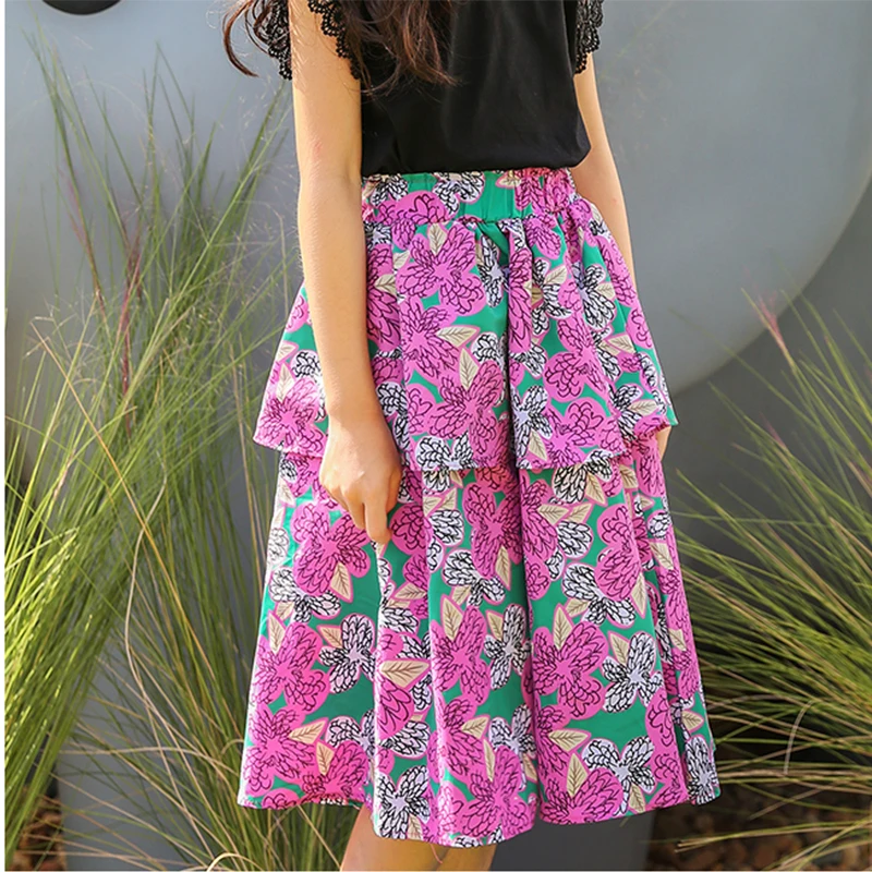 

floral long skirts for girls teenage clothing spring summer autumn 2018 layered princess little girls skirts school clothes