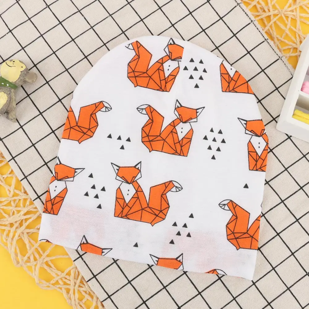 

Children Winter Warm Hat Scarf Set Cartoon Print Cotton Cap Casual Toddler Style Cap Fox Beanie Scarf Hat Gift