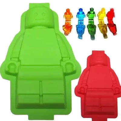

1PCS DIY Fondant Cake Tools 100% Foodgrade Silicone Lego Mold Super Big Robot Lego Cake Mold Ice Mold Baking Pan