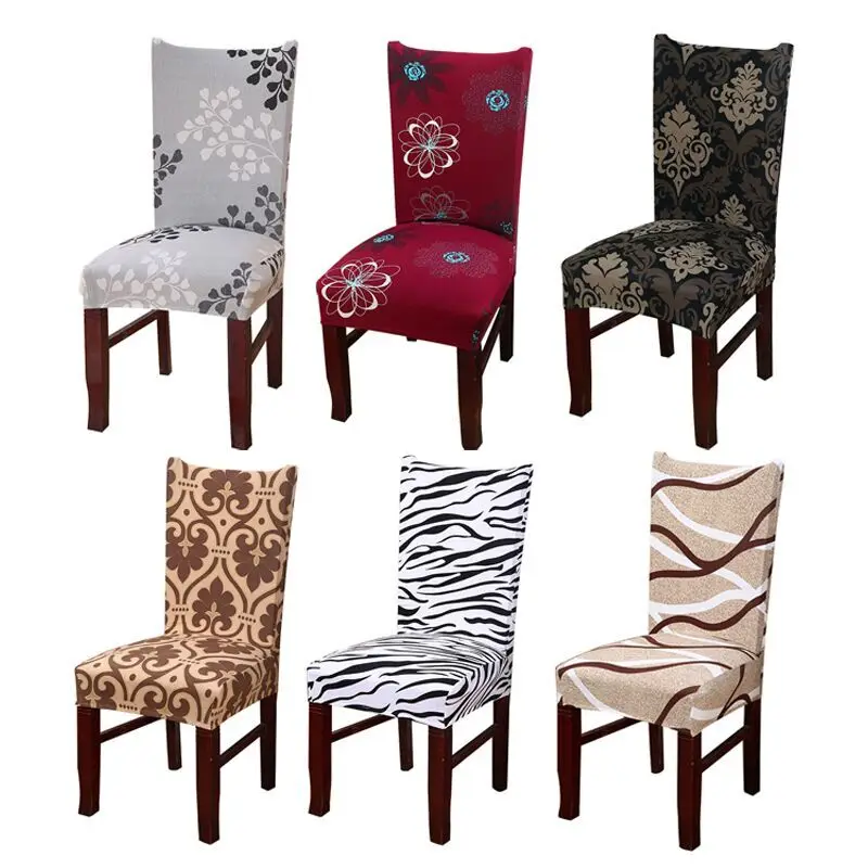 

Dreamworld Colorful Printing Chair Covers Spandex Green Elastic Chair Covers Soft Covers for Chairs Wedding Dinner Restaurant