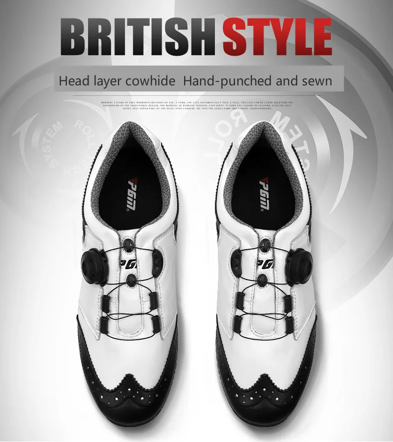 Mens sapatos de golfe PGM conveniente botão