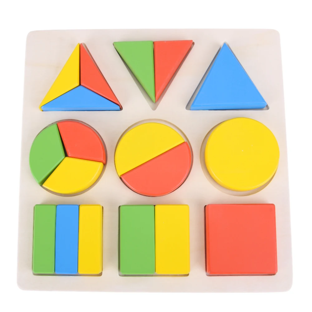 Wooden 3D Geometric Puzzle Developmental Toy Kids Children Montessori Toys Wood Teaching Educational Building Puzzle