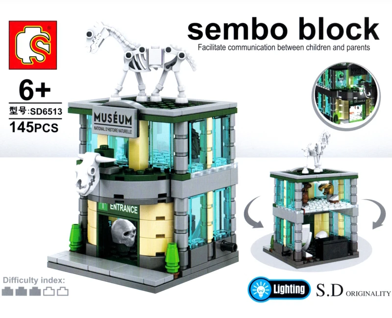 Sembo мини-городской уличный музейный винный бар Экспресс-Церковь кофе ювелирный магазин лампы для склада Конструкторы строительные игрушки для детей без коробки