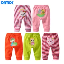 DANROL/Хлопковые Штаны для маленьких мальчиков и девочек; детские брюки; 5 шт./партия; мягкие детские брюки с рисунком; леггинсы