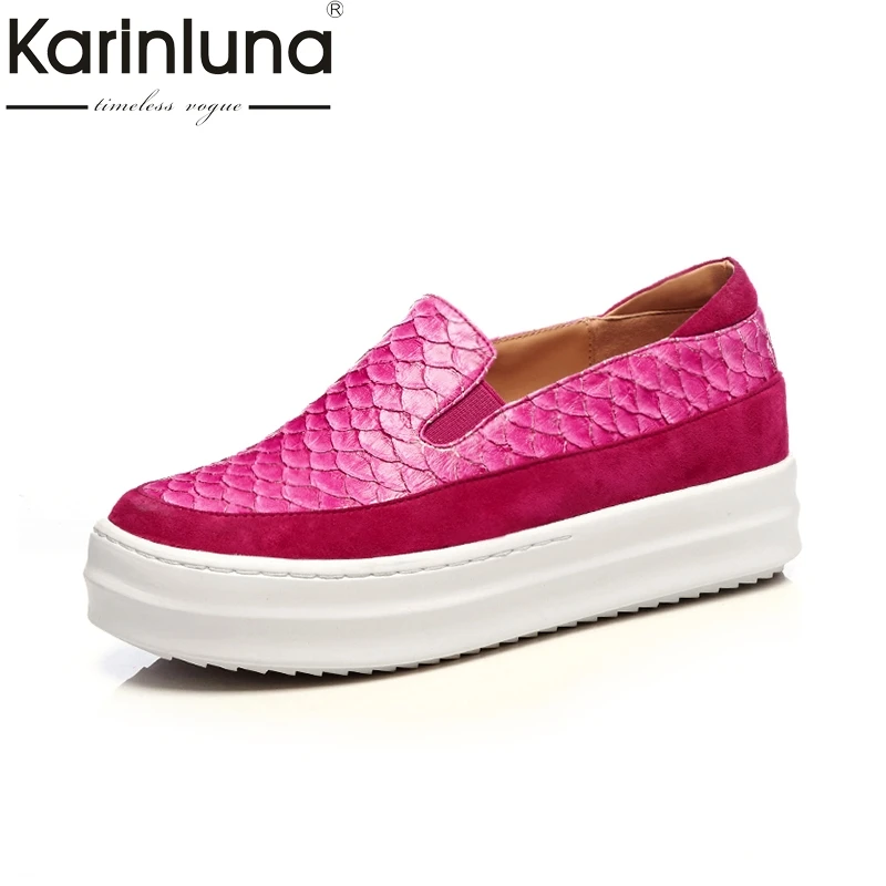 

Karinluna Hot Sale Size 33-40 Kid Suede Leather Flats Shoes Woman Yellow Leisure Slip On Loafers Women Shoes Footwear
