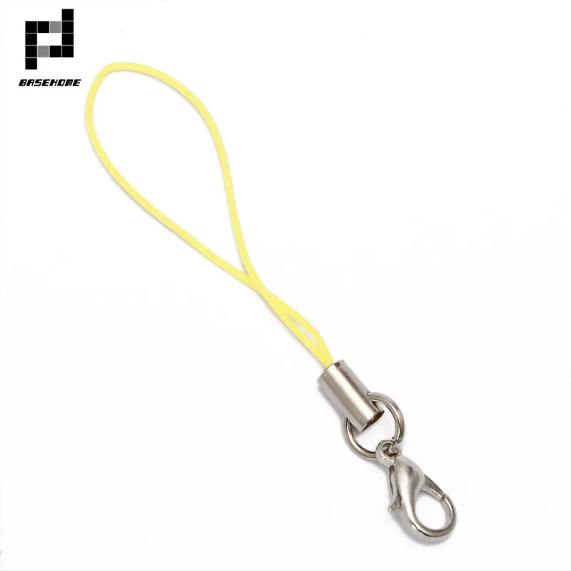 BASEHOME 50 шт многоцветная застежка "Лобстер"(12 мм) ремешок шнур(5 см) Мобильные ремни Шарм нейлоновая цепочка для ключей DIY - Цвет: light yellow