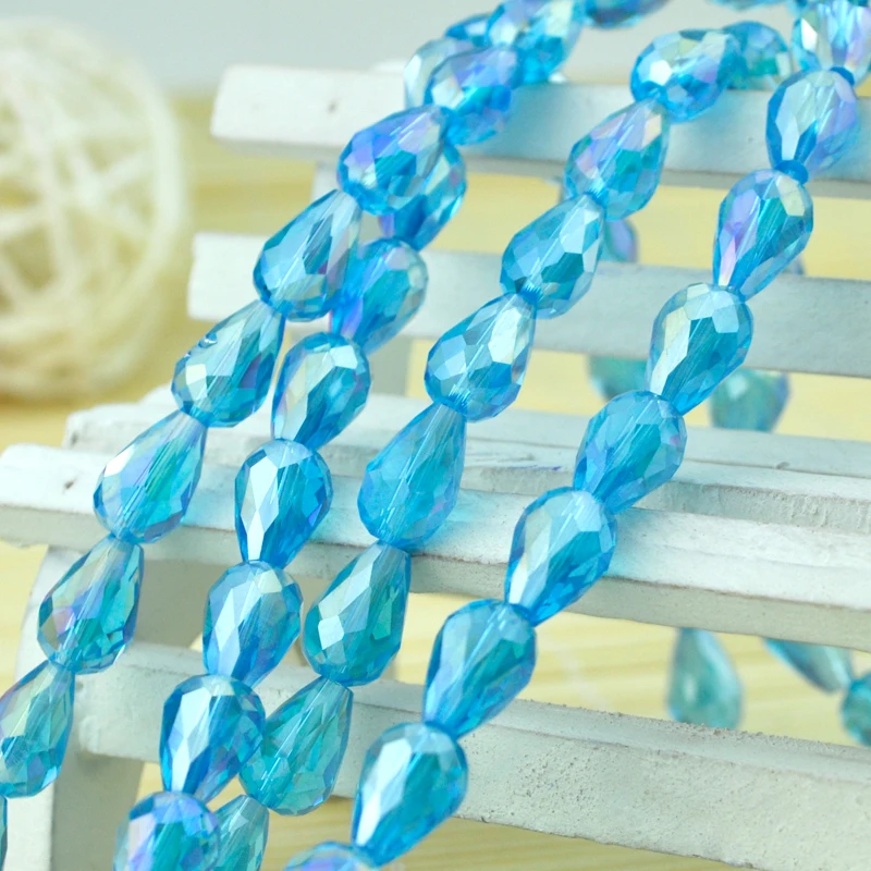 295pcs 8x11MM Oval Water Drop Crystal Beads Crystal Glass Beads Faceted