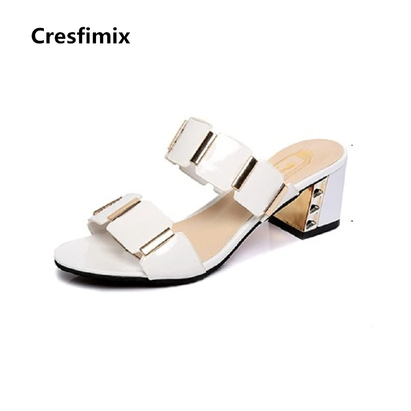 Cresfimix women fashion spring & summer high heel sandals lady sexy comfortable sandals female cute pu leather a2341b