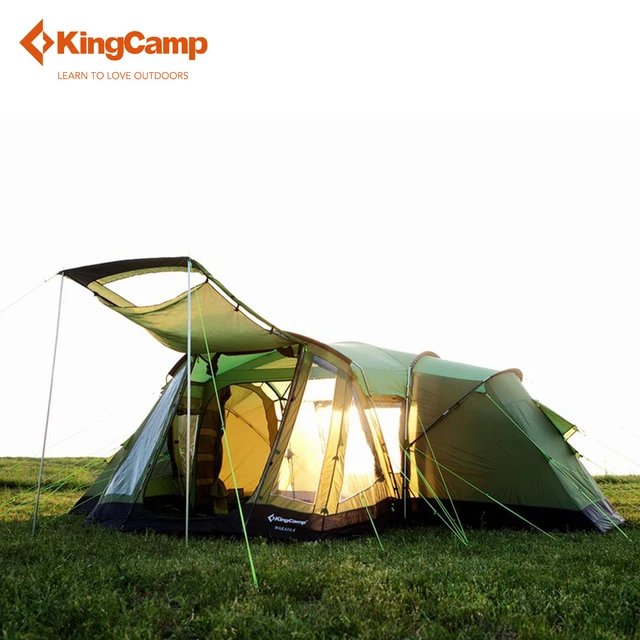 Best price at $790 Cheap KingCamp 6-Person 3-Season Outdoor Family Tent with Great Room for Car Travel Rainproof Windproof Tent for Self-driving Camping