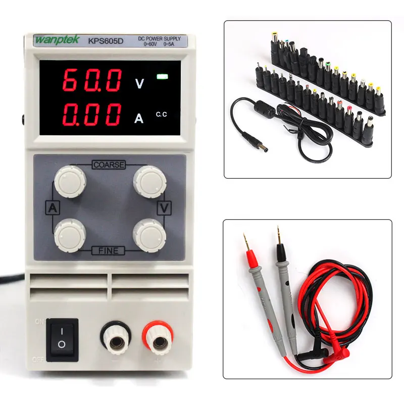 

DC Power Supply Variable,0-60 V / 0-5A KPS605D Adjustable Switching Regulated Power Supply Digital,with Alligator Leads Power