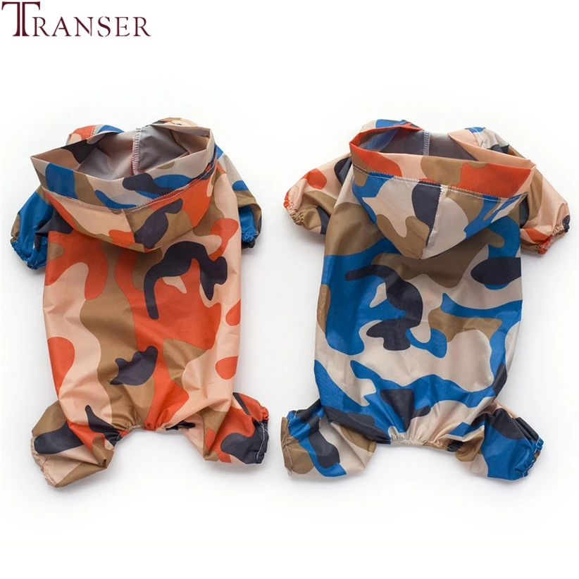 

Transer Waterproof Camouflage Dog Raincoat Hoody Pet Jumpsuit Dogs Tracksuits for Small Medium Dogs 90429