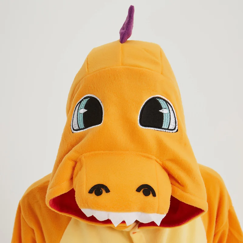 Pokemon Charizard Onesie Adult Women Men Pajamas Cartoon Animal Charmander Dragon Costume Party Winter Warm Cute Pyjama Sleep (1)