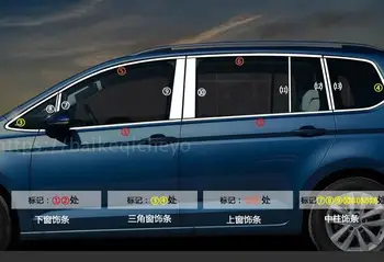 

26 Pcs Stainless Steel Window Trim Cover Exterior Body Decoration For Volkswagen Touran 2016 Chrome Car-Styling