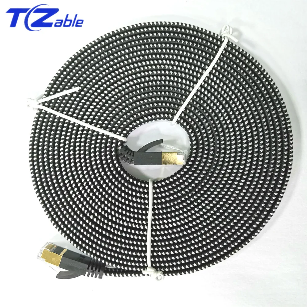 

10Gbps Ethernet Cable RJ45 Cat7 Lan Cable SSTP RJ 45 Network Cable Flat Cat7 Patch Cord For Modem Router Computer Cable Ethernet