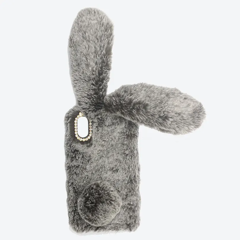 Elivebuy New Style Rex Rabbit Hair Mobile Phone Case Good Feeling Full Protection Soft Ears Cases For iphone 6 Plus |