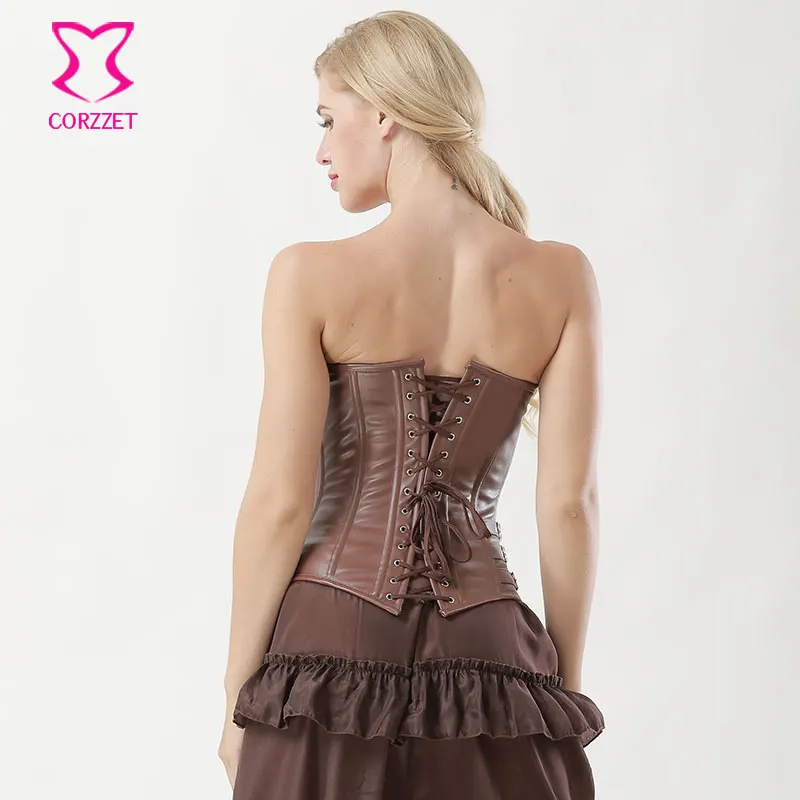 Женский кожаный корсет в стиле стимпанк размеры до 6XL|plus size corset|sexy corsets and bustierscorsets