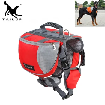 

TAILUP Pet Outdoor Backpack Large Dog Reflective Adjustable Saddle Bag Harness K9 Carrier For Traveling Hiking Camping Safety