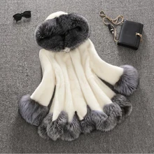 2016 Winter Fur Coats Women Special Offer Luxury Mink Fox Hooded Fur Jacket Coat Female Warm Faux Fur Outwear for Elegant Ladies
