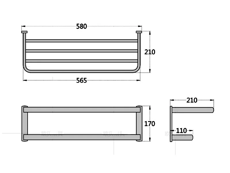 bathroom shelf size