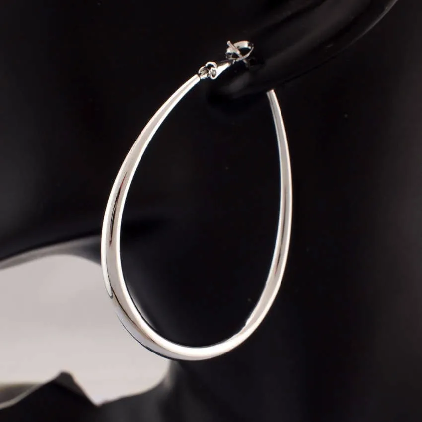 Manilai Модные женские украшения 65*50 мм большой сплав Серьги-кольца себе украшения для женщин костюм Аксессуары FE043