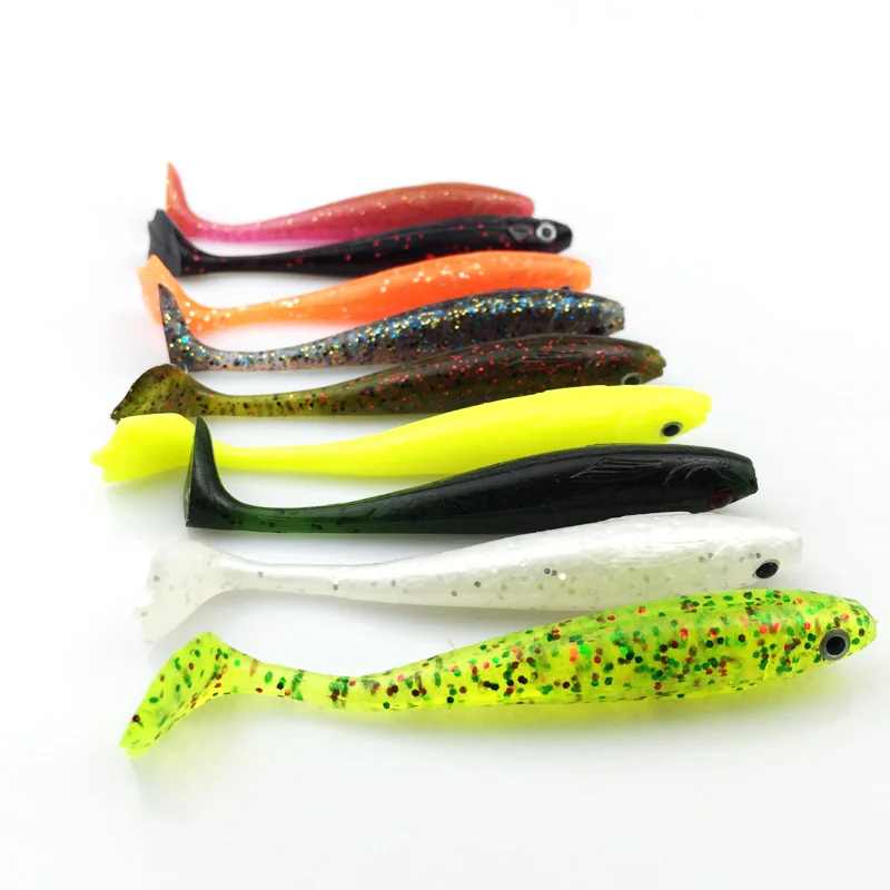 

4pcs Artifical Fishing Bait 9cm 5g Soft lure Abdomen open Paddle Tail Swimbait Minnow Rubber Fish