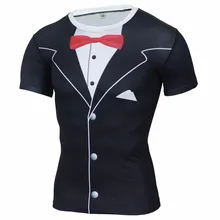 Летние Для мужчин, Спортивная, с коротким рукавом футболка костюм с галстуком-бабочкой, принты с героями из мультфильма, модный дизайн, с круглым воротником и коротким рукавом Майки Для мужчин тонкий Костюмы