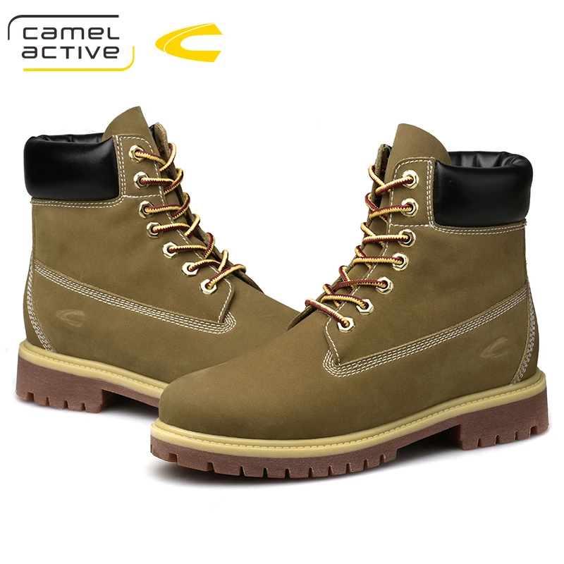 Paseos Oeste Del Botas Corte Masculinas Fresco Cuero Moda Estilo Hombres Libre Aire Amarillo Nueva Camel Active khaki Alta De Los Al Ocasionales Tobillo Split qnvPUU