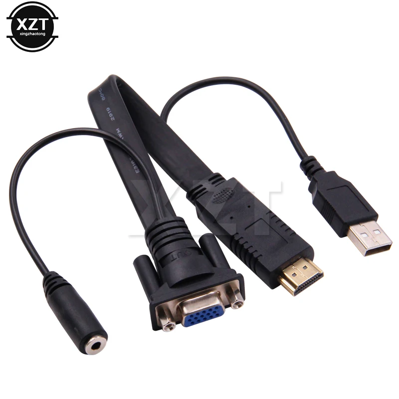 High Quality HDMI to VGA Converter Cable With 3.5mm Audio