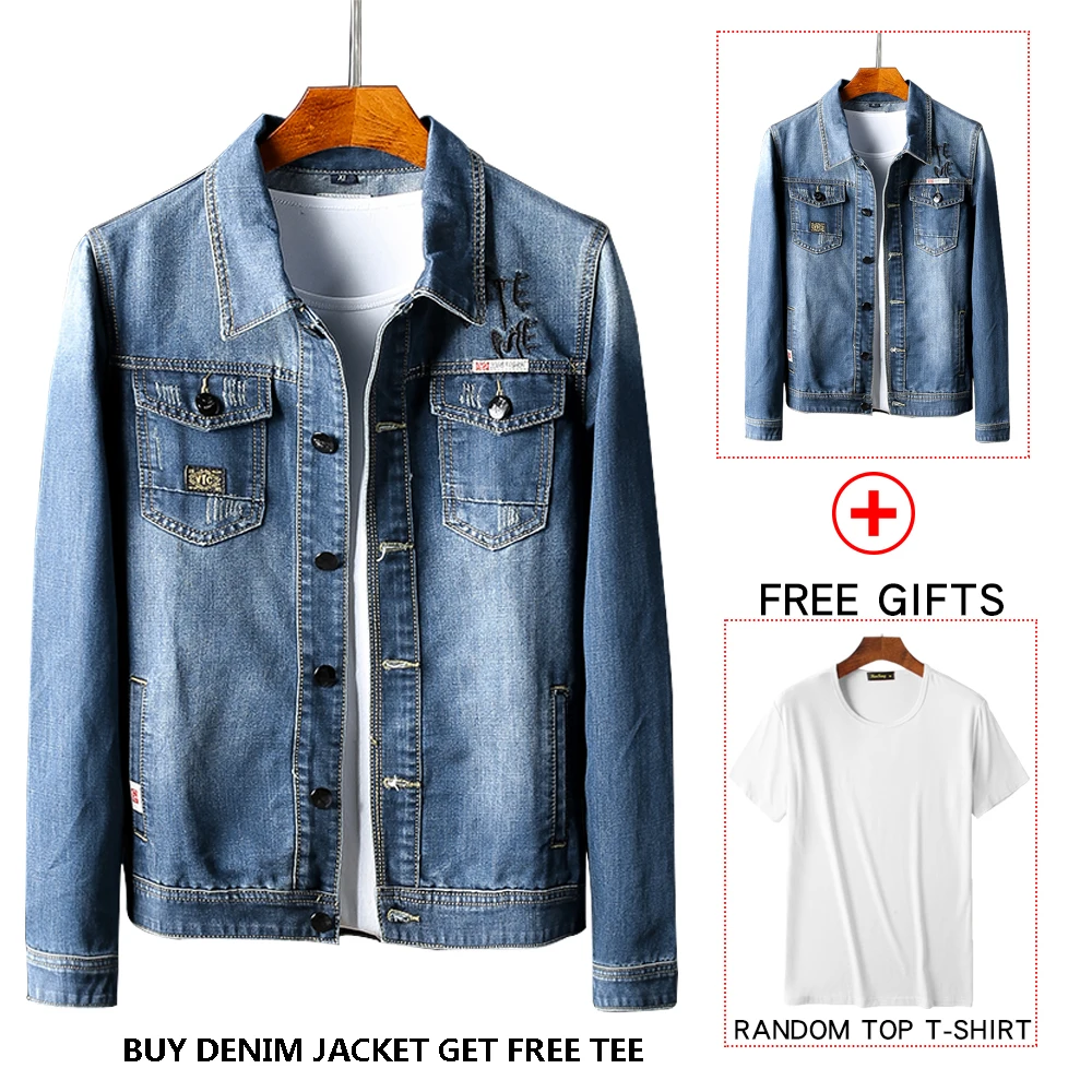 Aliexpress.com : Buy Mens Denim Jacket Rugged Long Sleeve