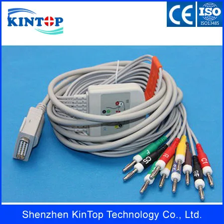 

Compatibe New Burdick Eclipse Quinton Atria One Piece EKG Cable with 10 leadwires, Banana 4.0 Eclipse 4, 300, with CE approved