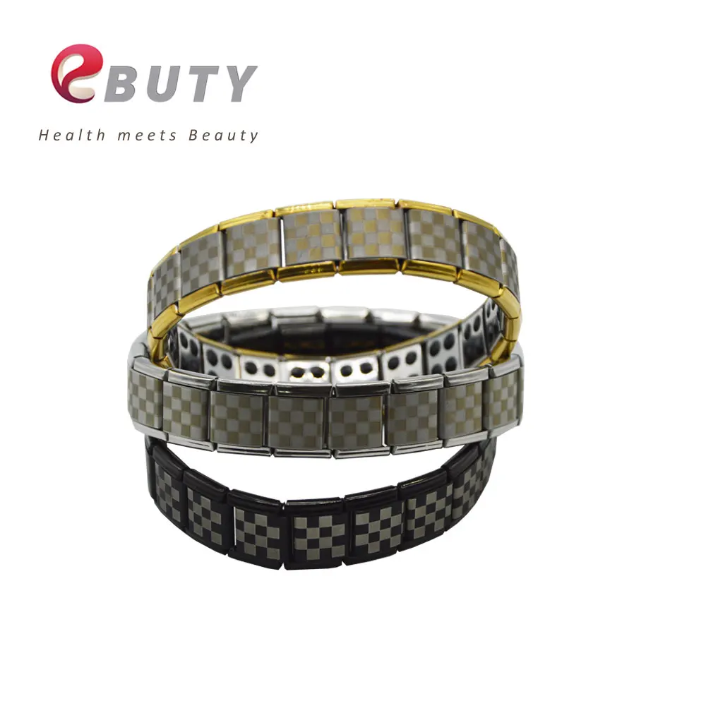 

New Arrival Fashion Bracelets Stainless Steel Bangles Men and Women Wristband Germanium Energy 3 Colors Lover's Bracelets
