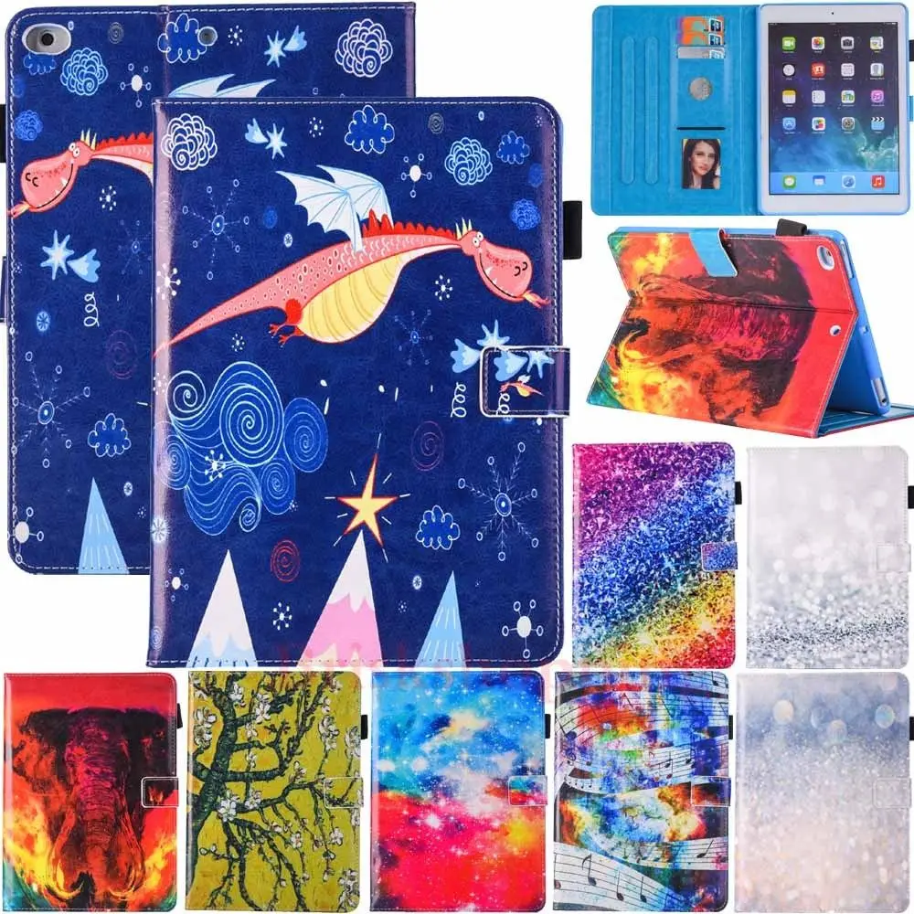 

Colorful Print Case For iPad Mini 3 2 1 Case PU Leather Flip Stand Cover Case For Apple Protective Shell