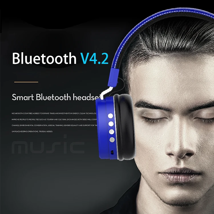 Модные Bluetooth 4,2 Беспроводные стереонаушники складное кожаное оголовье шумоподавление Hifi бас гарнитура Поддержка TF карта