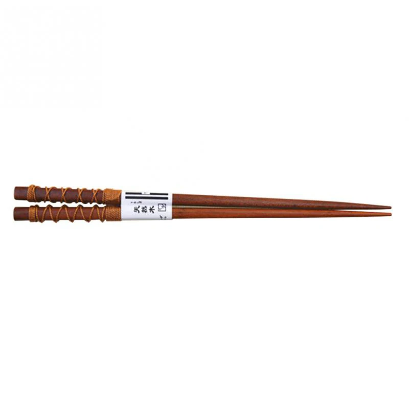 Japanese-Style Natural Handmade Wood Baby Chopsticks Japan/China Eating Ware Chop Sticks With String Round - Color: 6