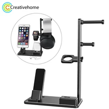 6 in 1 for iphone Aluminum Alloy Charging Dock Stand Holder Station for Apple Watch Series AirPods for iPad and headphones
