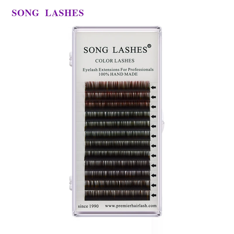 

SONG LASHES High Quality Eyelash Extensions False lashes 12 lines per tray eyelashes Color change Gradually