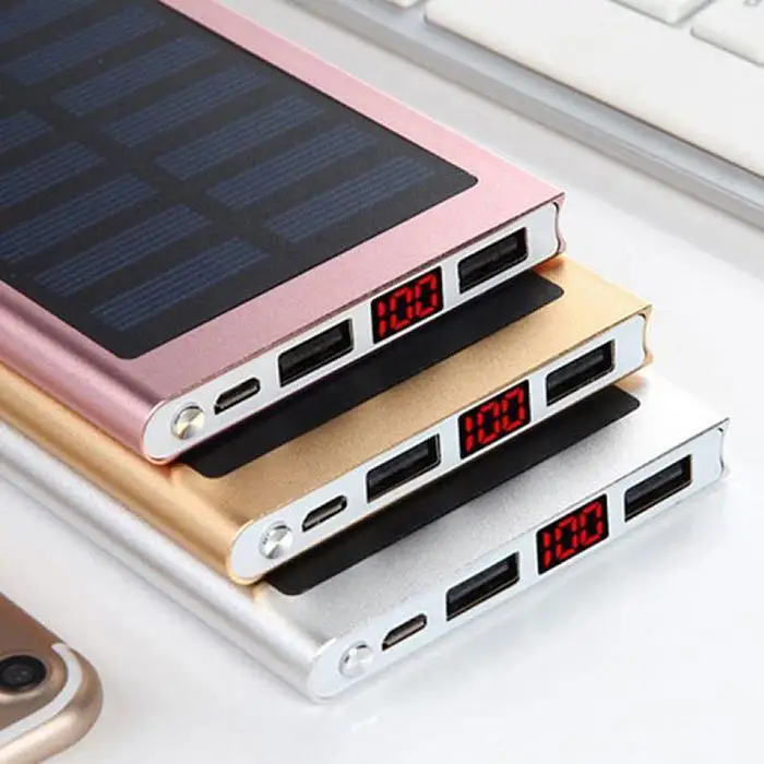 Солнечный 30000 мАч Внешний аккумулятор внешний 2 USB портативный мобильный телефон