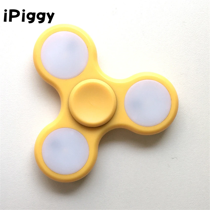 

LED Light Fidget Spinner Finger ABS EDC Hand Spinner Tri For Kids Autism ADHD Wholesale 30/60/120pcs Optional collocation