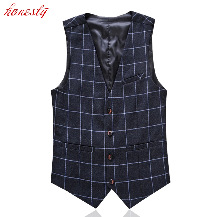 Men Casual Suit Vest Formal Business Slim Fit Waistcoat ...