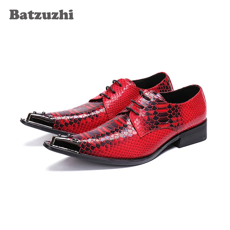 Batzuzhi Western Fashion Men Shoes Scales Pattern Leather Dress Shoes Men Red Wedding Men Shoes Zapatos Hombre Lace-up Metal Tip
Batzuzhi Western Fashion Men Shoes Scales Pattern Leather Dress Shoes Men Red Wedding Men Shoes Zapatos Hombre Lace-up Metal Tip