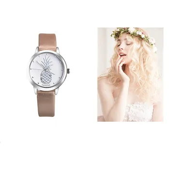 

PAPHITAK Brand Women Wristwatch Pineapple Faux Leather Analog Quartz Ladies Watches montres femme 2019 Dress Woman Watch #N03
